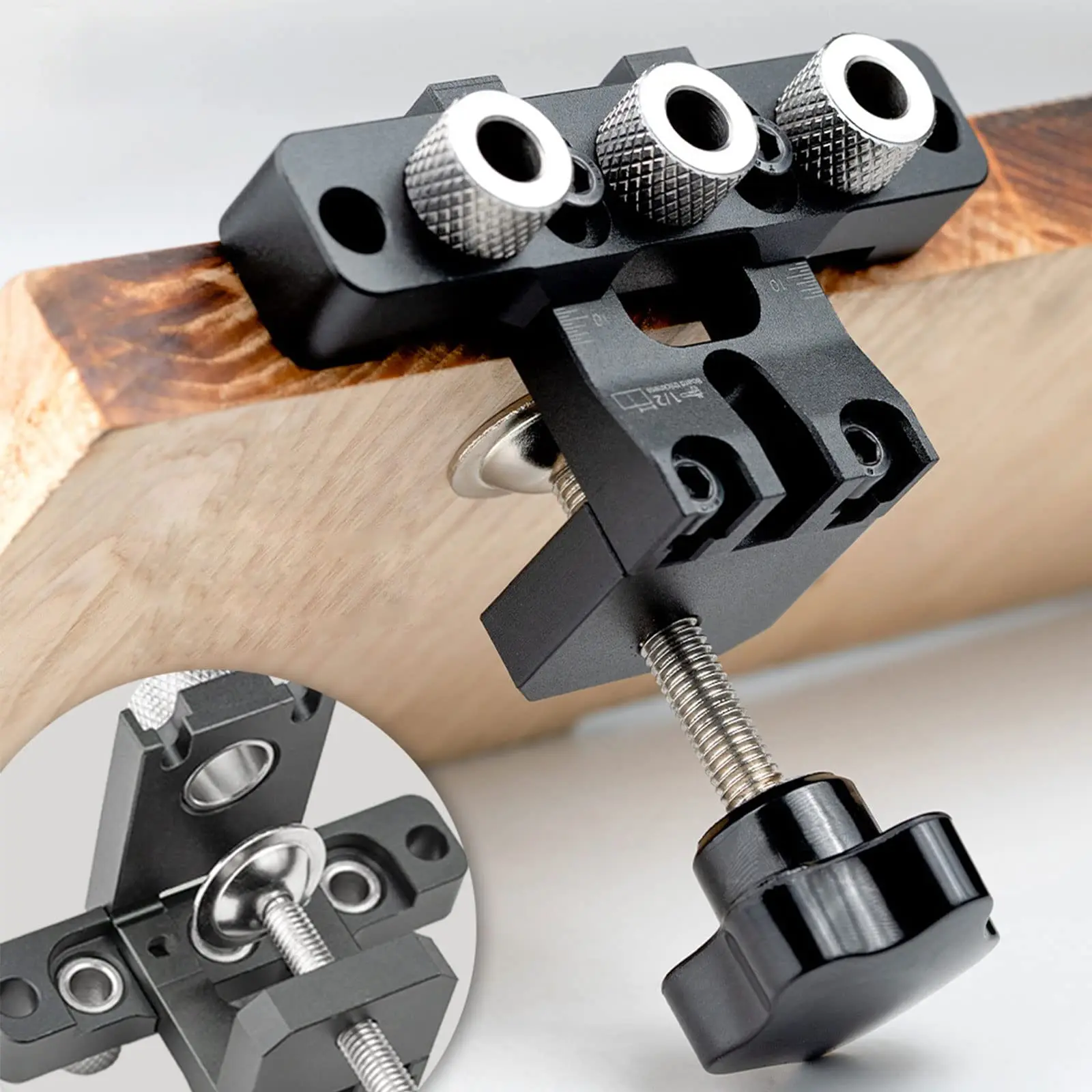 Plantilla para agujeros de bolsillo para carpintería, guía de perforación, localizador, perforadora, herramienta de bricolaje, 3 en 1, ajustable,