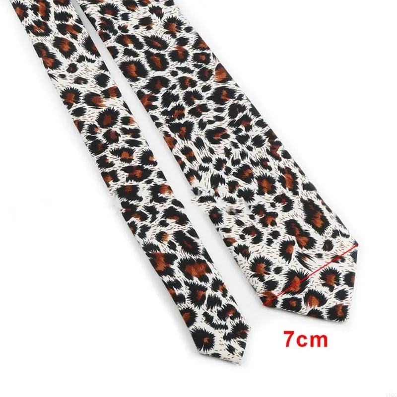 Elegant Leopard Print Necktie Cotton Neckwear Decorative Tie For Professional 