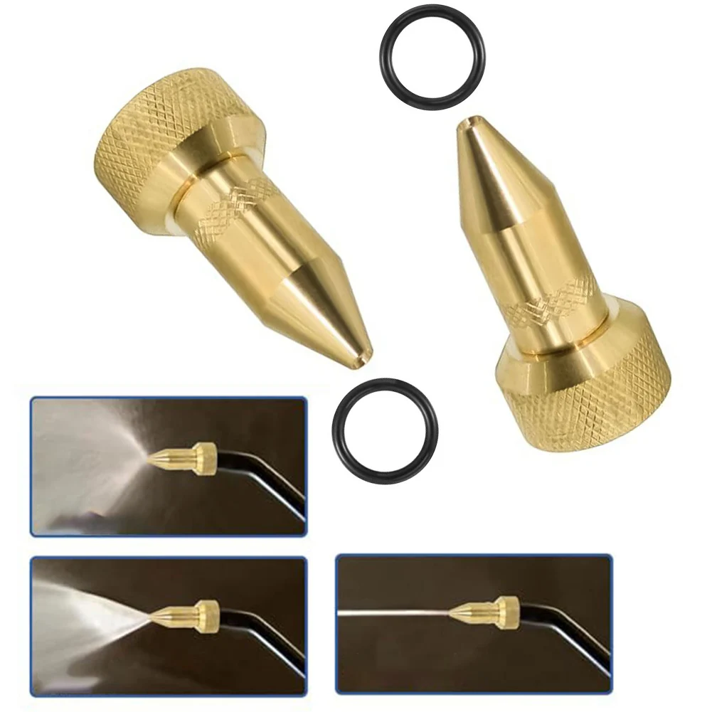 Brass Adjustable Nozzle for Lawn Sprayers with Gaskets 1.7 Inch Length 3/8-24 Thread for Stable Connection During Watering