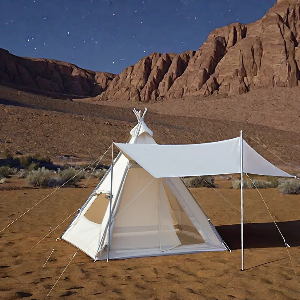 

Портативная складная ветрозащитная индийская палатка-типи на заказ, большой навес из ткани Оксфорд, пирамида, водонепроницаемая, для одной спальни
