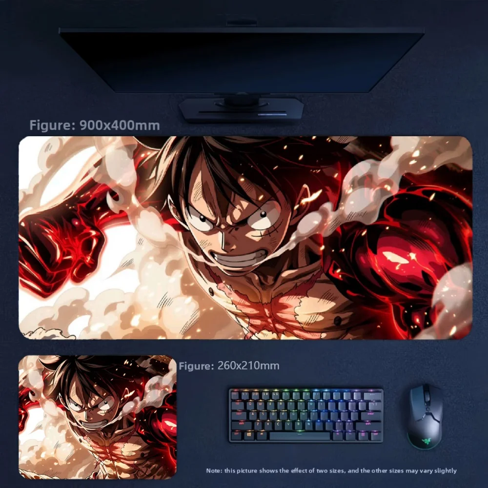 Multi-size Precision Edge Lock Leather Mouse Pad Animation ONE PIECE Luffy Boys E-sports Game Large Size Keyboard Pad Table Mat
