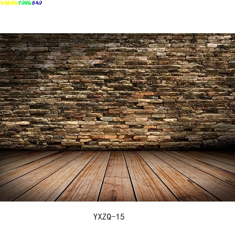 Vinyl Custom Vintage Brick Wall Wooden Floor Photography Backdrops Photo Background Studio Prop  YXZQ-03