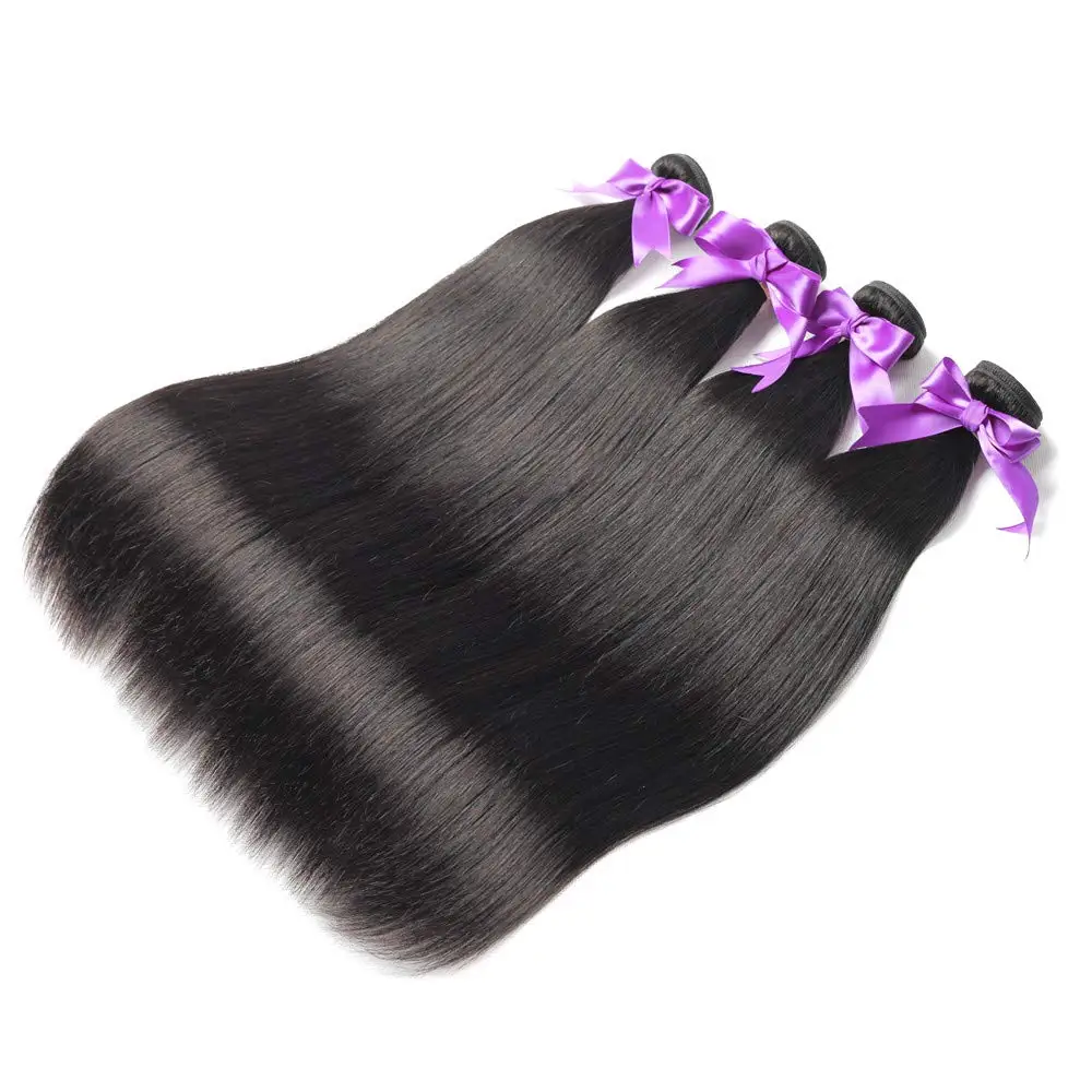 Straight Bundles Human Hair 2/3/4 Bundles 18 20 22 Inch 10A Brazilian Virgin Human Hair Bundles Straight Hair 100% Unprocessed H