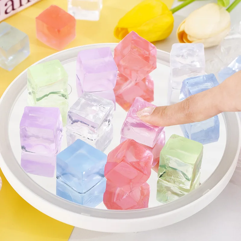 30pcs Mini Ice Cube Fidget Toy Party Favors Square Stress Squishy Squeeze Toys for Anxiety ADHD Stress Relief Sensory Toys