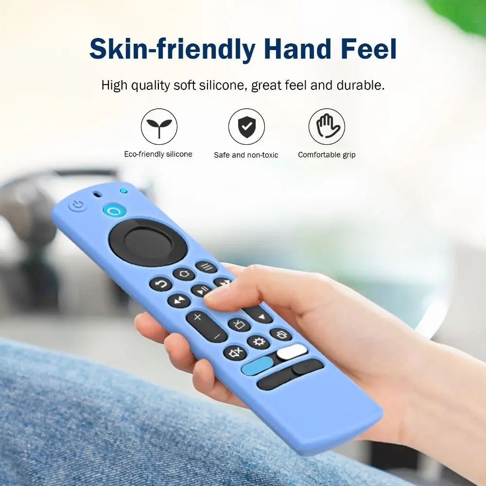 Shookproof Remote Control Case Durable with Lanyard Remote Control Sleeve Silicone for Alexa Voice Fire TV Stick 4K 2nd