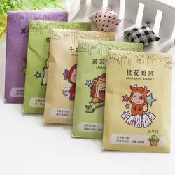 6x9cm Home Fragrance Sachet Bag Natural Grain Scented Wardrobe Deodorant Air Freshener Colorful Printed Package 12 Flavors Rando