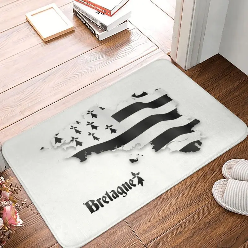 Personalized Bretagne United Flag Map Doormat Mat Breizh Breton Map Brittany France Flag Kitchen Welcome Rug Carpet Footpad