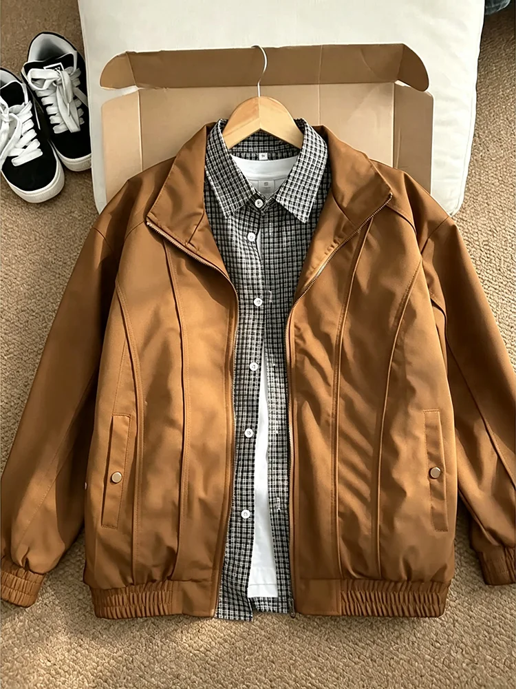 American Style  Flight Jacket Men's Short Baseball Outfit Three-Proof Polyester Fiber Youth Fashion Autumn Outerwear