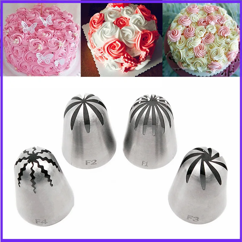 

4pc Large Size Stainless Steel Decorating Mouth Cookies Cake Cream Decorating Baking Tools kitchen tools baking supplies