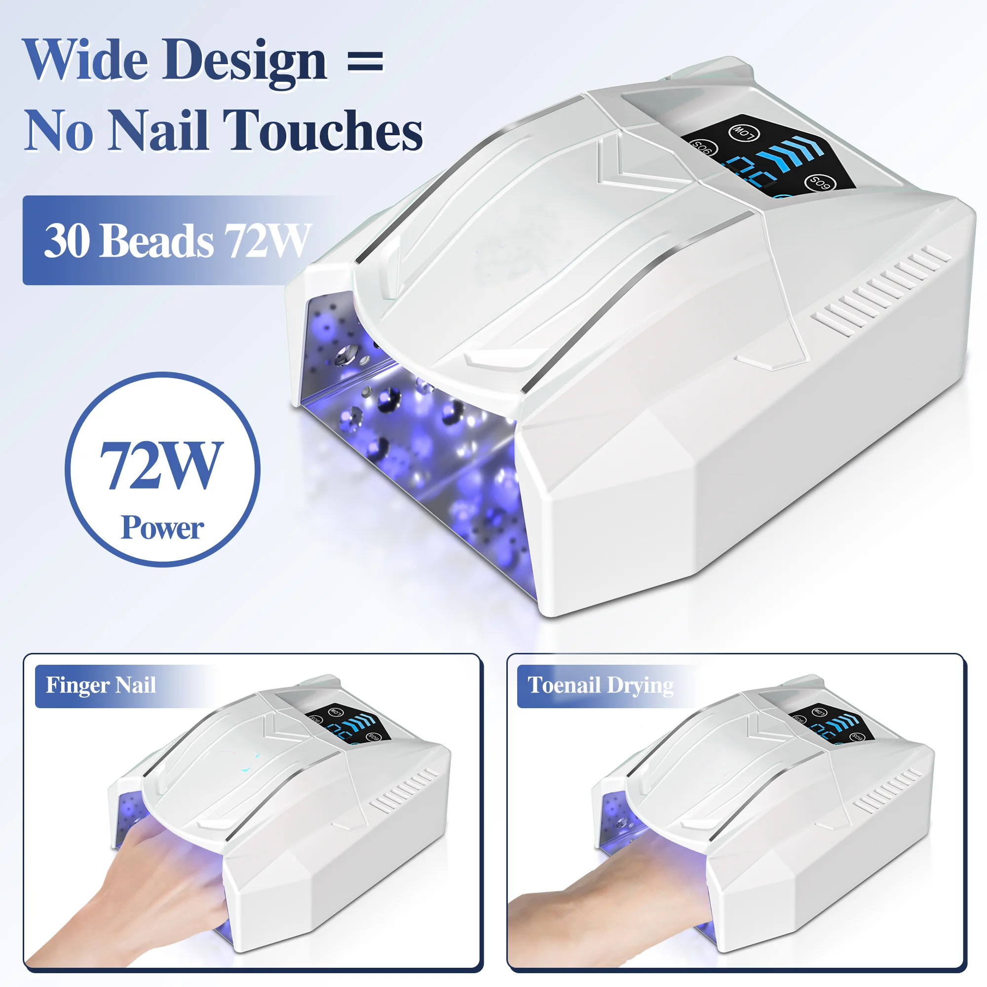 LAMWO Lampada per unghie wireless Forniture per unghie Attrezzatura professionale per unghie ad alta potenza Lampada a LED UV Essiccatore per gel leggero per manicure