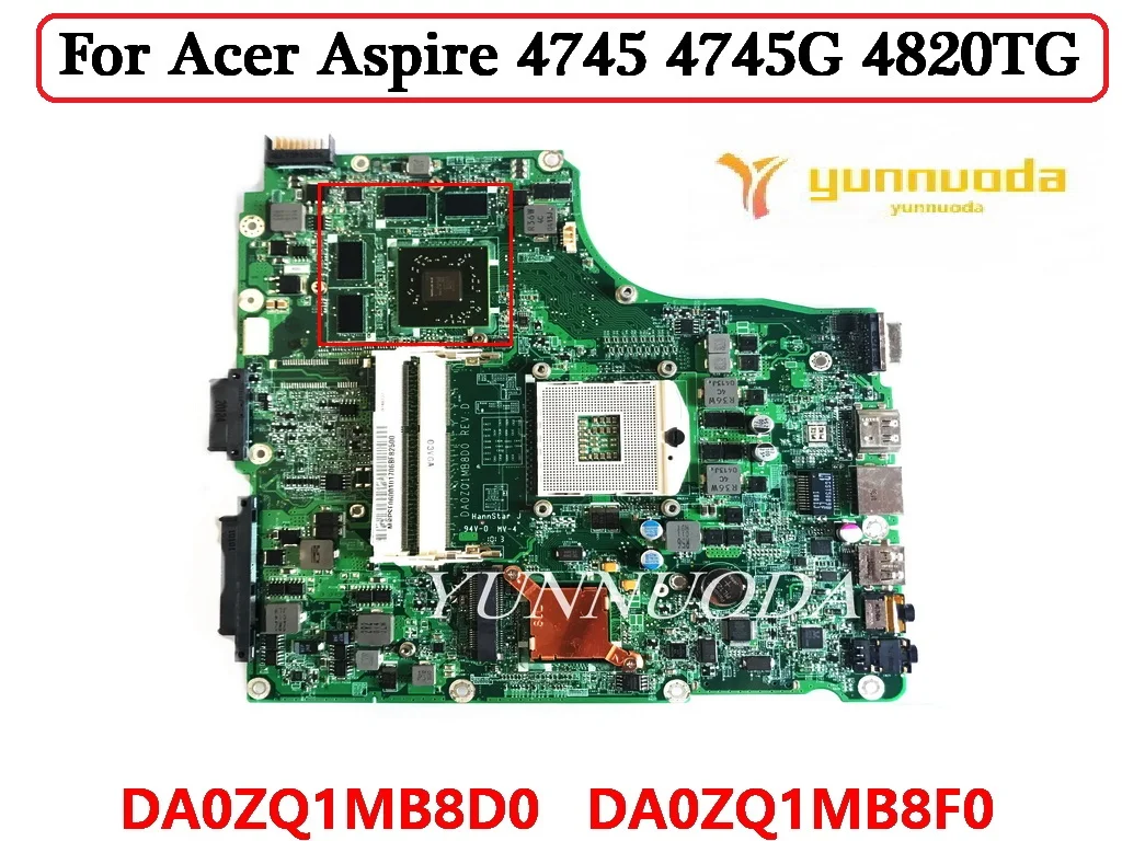 DA0ZQ1MB8D0 DA0ZQ1MB8F0 For Acer Aspire 4745 4745G 4820TG Laptop Motherboard HM55 DDR3 MBPVL06001 100% Tested