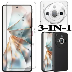 3IN1 Protective Glass Case Cover on For ZTE nubia Z60S Pro Tempered Glass Screen Protector For ZTE nubia Z60S Pro Phone Film