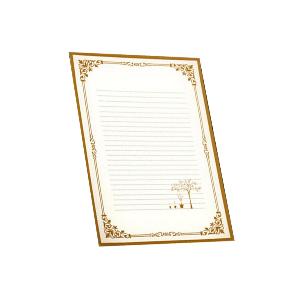 8pcs Retro Vintage Kraft Writing Paper Set Floral Letter Stationery Smooth Premium Note Paper For Friends Handcraft Use (4