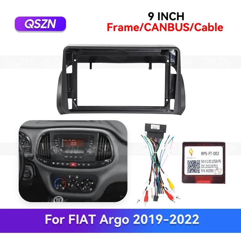 

QSZN 9-дюймовый для FIAT Argo 2019-2022 Android автомобильный радиоприемник стерео рамка GPS MP4 мультимедийный жгут проводов Canbus Box комплект