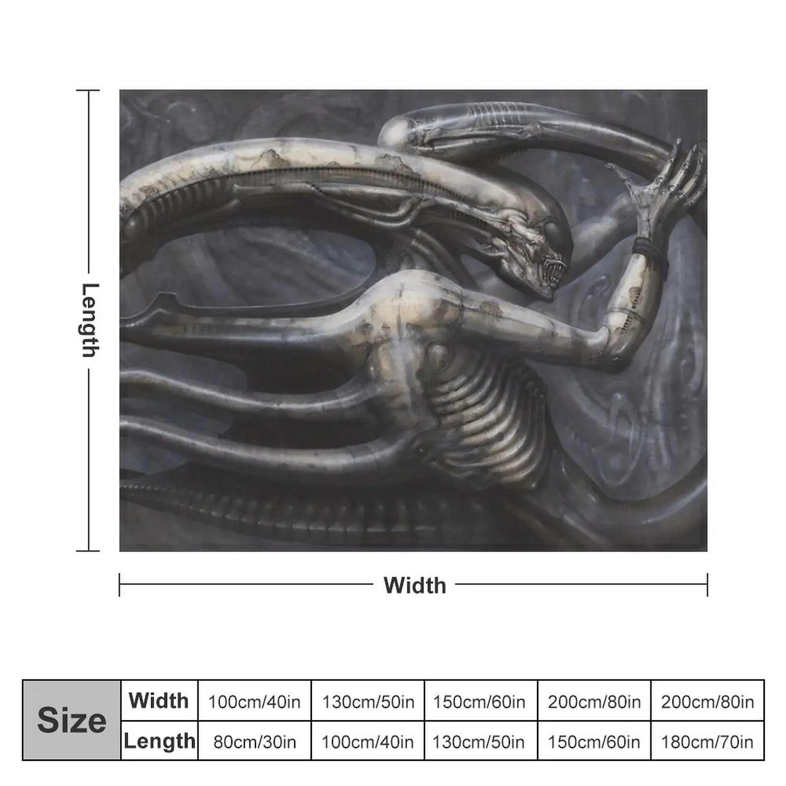 Hr Giger - Necron IV Throw Blanket Travel Custom Blankets