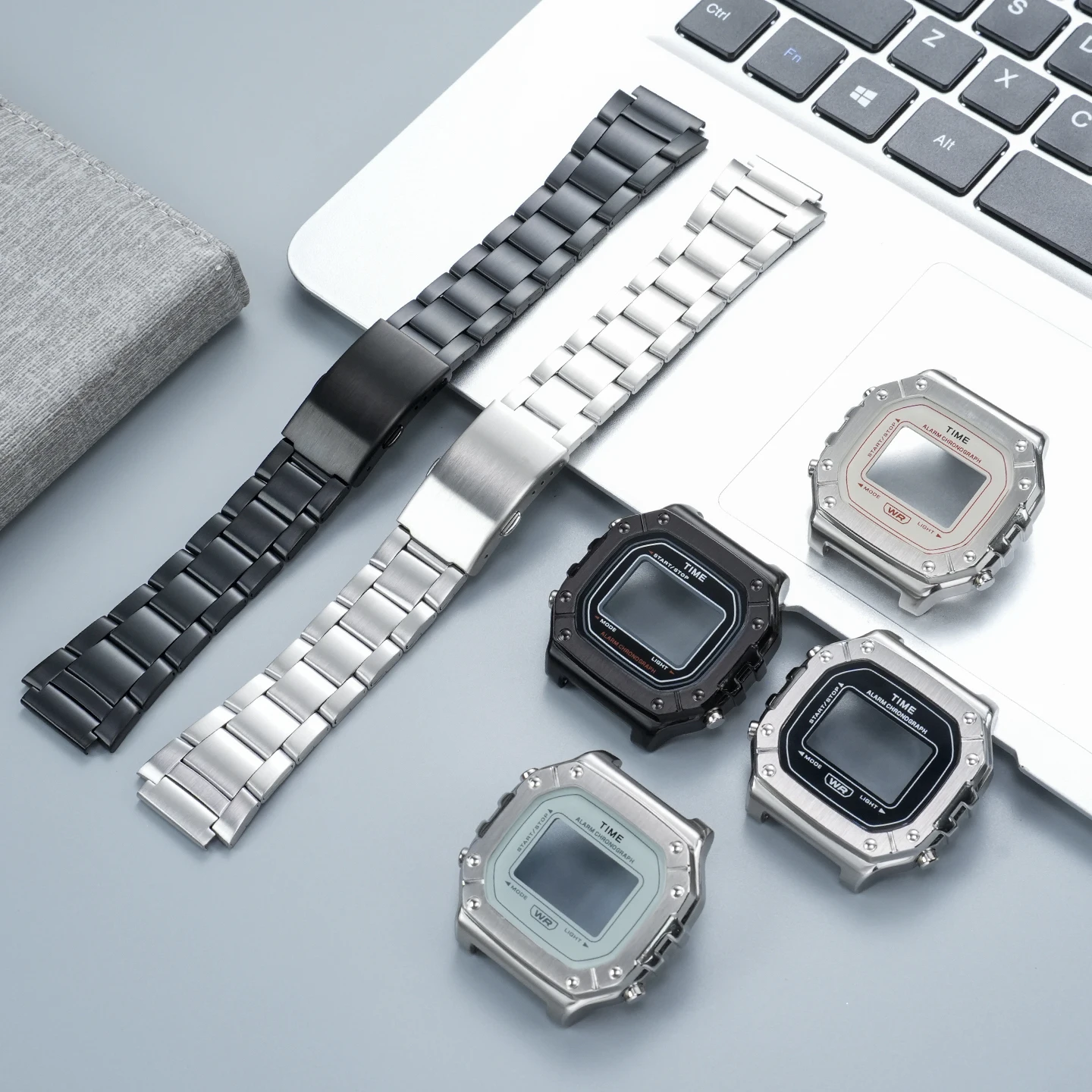 W-218H Upgrade Mod Kit For Casio small square 3224 W-218H W-218HC W-218HD Modified Metal Bezel Shell watch strap Accessories