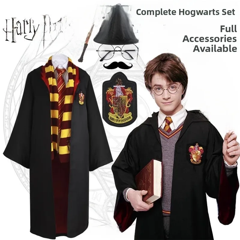   Túnica mágica para Cosplay, capa de halloween, conjunto universitario Hermione, disfraz étnico de escenario para mujer, poliéster