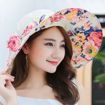 Women\'s Hat New Spring and Summer Women Travel Sunblock Casual Collapsible Beach Hat Big Brimmed Sun Hat Panama Women\'s Hat