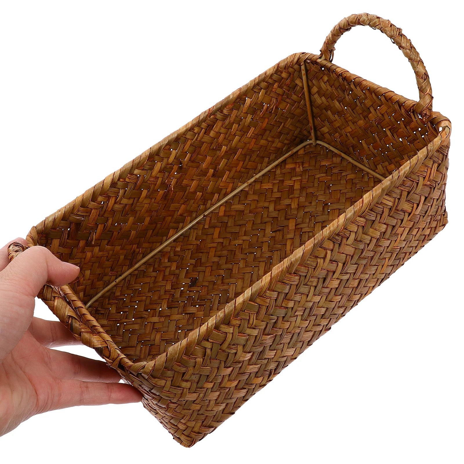 

Creative Woven Storage Multi-Function Desktop Organizer Home Food Sundries Holder Rattan Snack Fruit Bread Basket Decorative