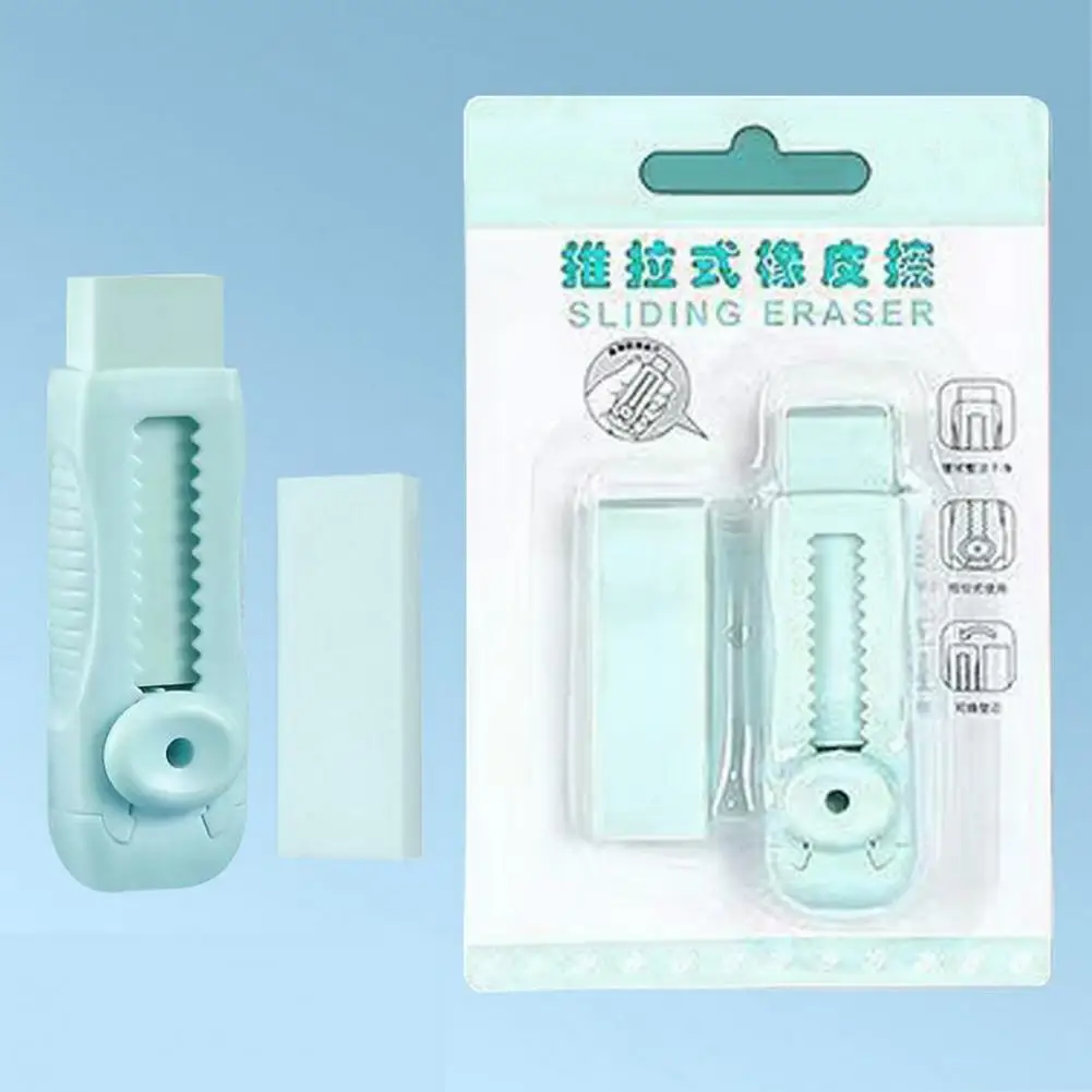 Portable 1 Set Practical Rounded Edges Push-pull Rubber Anti-slip Stripe Stationery Supply