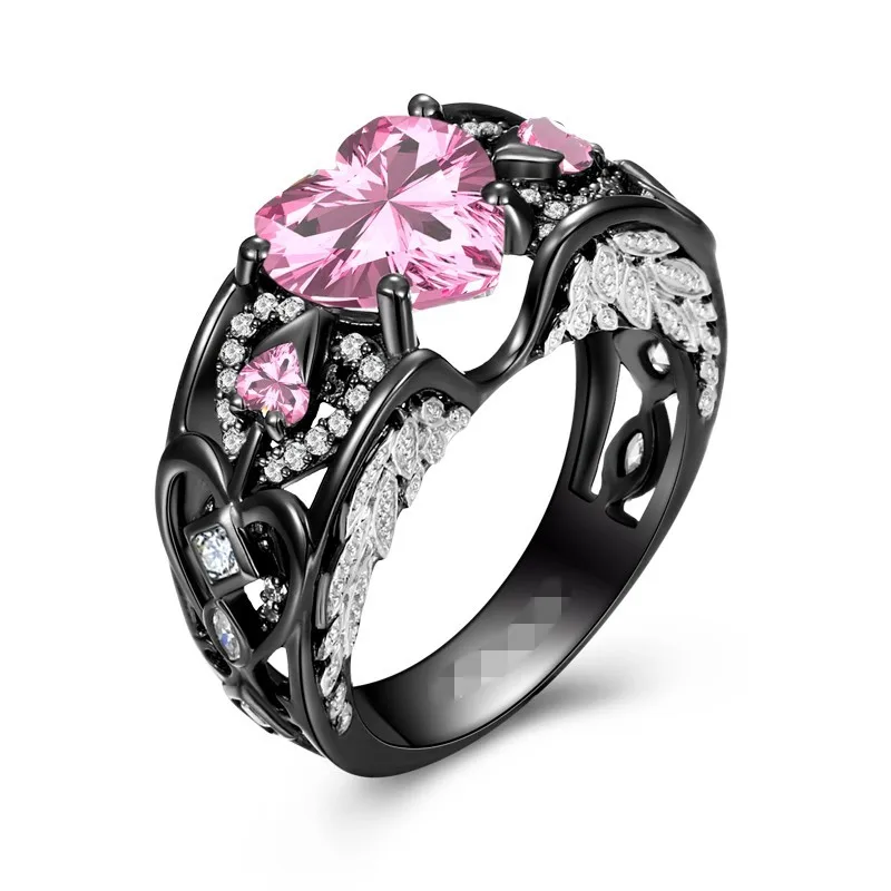 4 Colors Angel Wing Heart Shaped Ring