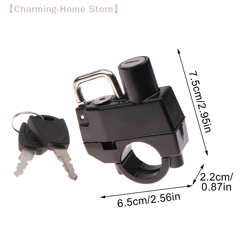 

22-28MM Universal Motorcycle Helmet Pipe Clamp Hook Lock With 2 Keys+Installation Tool For Bike Moto Scooters Anti Theft Padlock