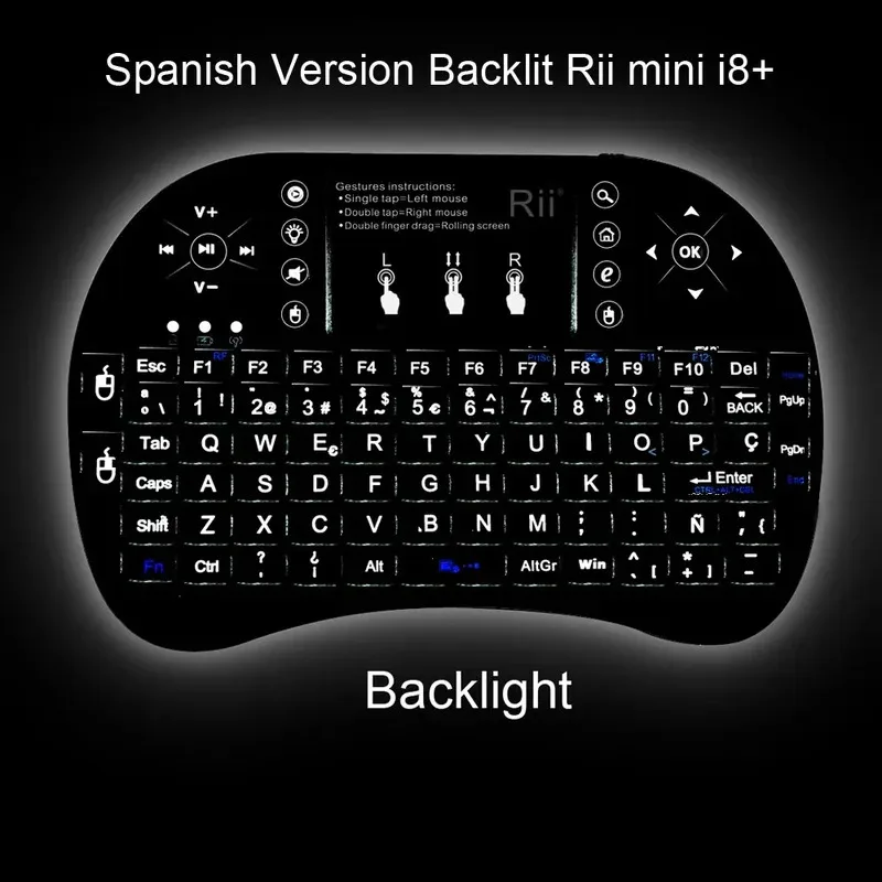 Rii X8 Mini Keyboard With Touchpad For Android TV Box Smart TV/PC/Ipad Voice Search LED Backlit RU/US Keyboard Wireless