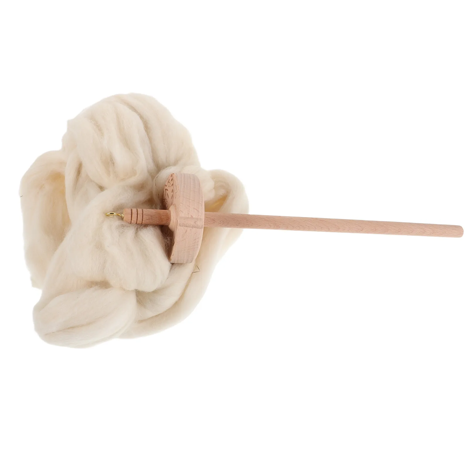 1Set Wear Resistant Wood Drop Spindle Top 12.58inch Whorl Yarn Spinner for Hand Knitting Spinning Yarn Roller Weaving Tool Set