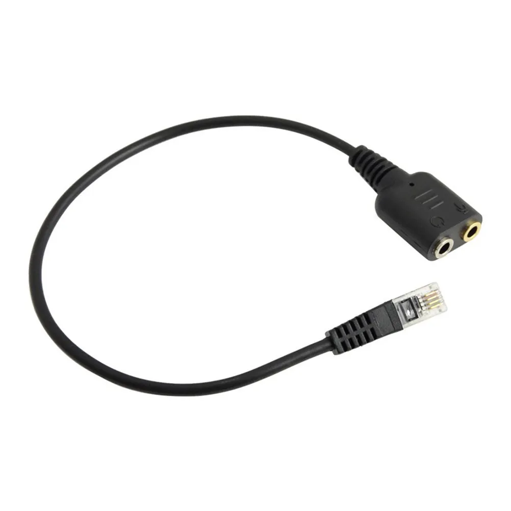 Headset Converter Dual 3.5mm to Rj9 Modular Adapter Cable for Computer Analog Headphone Telephone Chat Headset Adapter 3.5