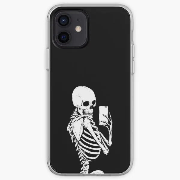 Skeleton Selfie Iphone Tough Case  Phone Case Customizable for iPhone X XS XR Max 11 12 13 14 Pro Max Mini 6 6S 7 8 Plus Flower