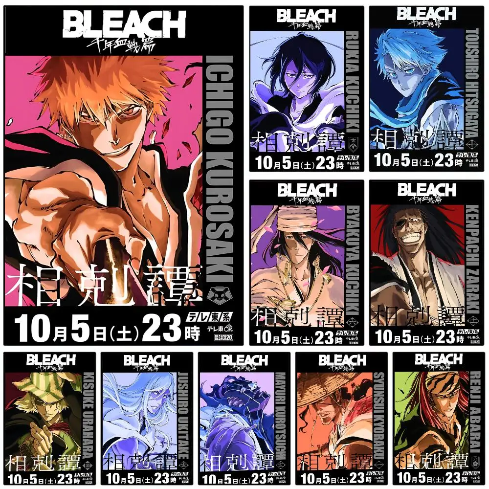 Japanese Anime B-Bleach Poster Sticker Self Adhesive For Playroom Bedroom Hallway Home Wall Art Decor Perfect Gift
