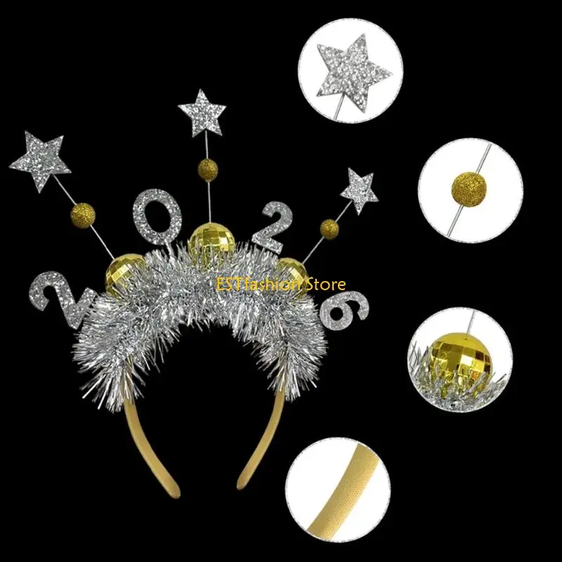 

Y5GC Exclusive 2026 Festival Celebration Headpiece Gold Silver Party Hair Decoration