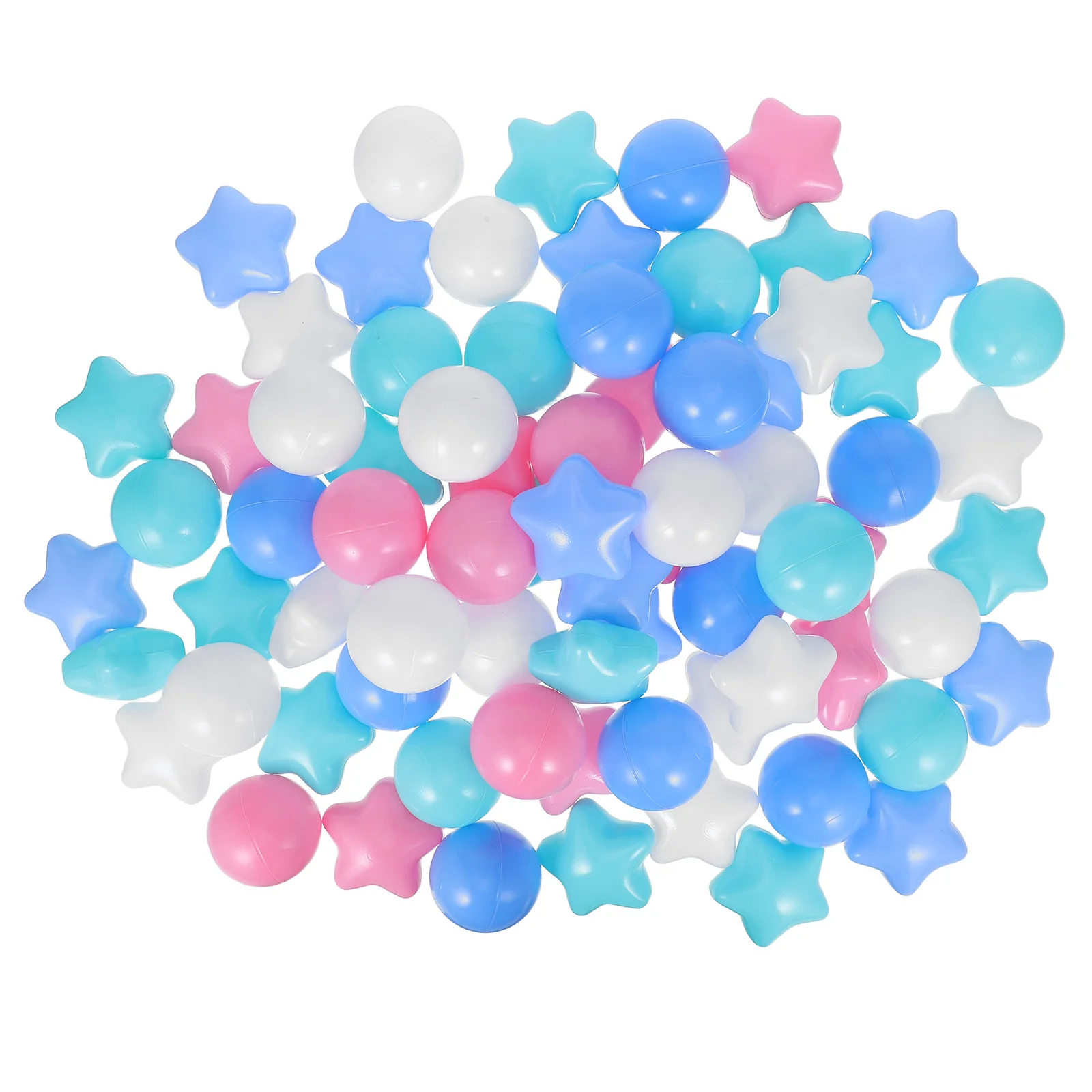 100Pcs Ocean Balls for Kids - Thickened Star and Round Plastic Balls in Bright Pastel Colors - Smooth Safe Play Ball Pit Pool
