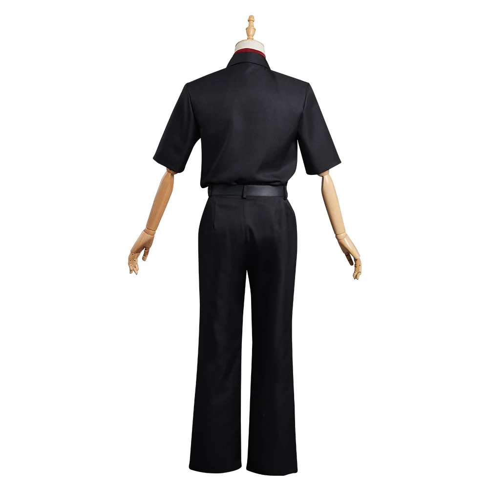 Costume de Cosplay Noir pour Adulte, Tenue de Carnaval d'Halloween, avec Chemise, Pantalon et Chapeau