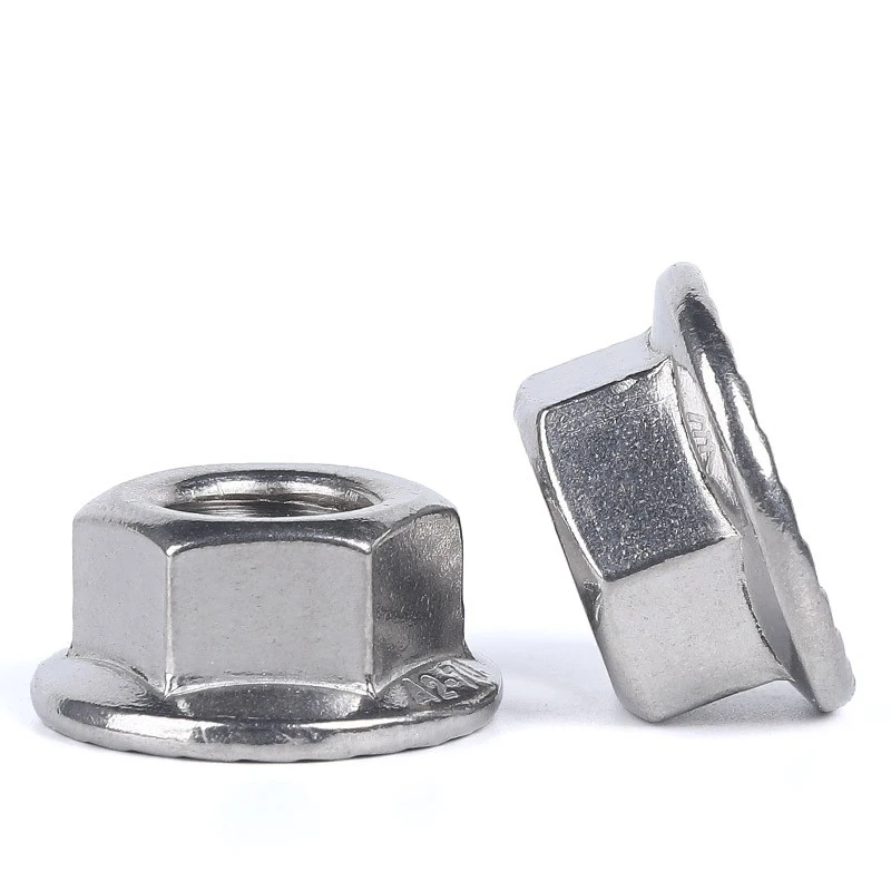 Stainless steel Fine thread Flange nut M6~M16 Lock nut DIN6923