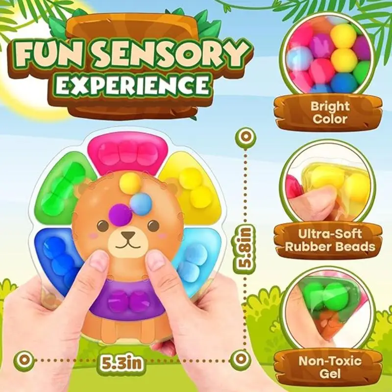 PVC Lions Toying Smorze Senory Smorting Sfoglia per regolazione emotiva Stimolazione della prima infanzia Apprendimento