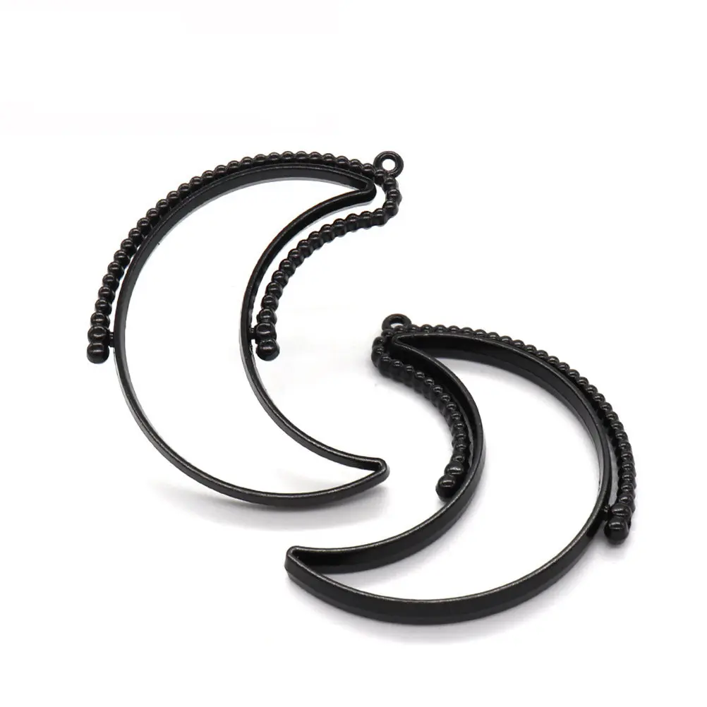 

25 шт. полых подвесок-рамок из сплава в форме луны, вращающихся, для самостоятельного изготовления украшений, полые шармы из смолы