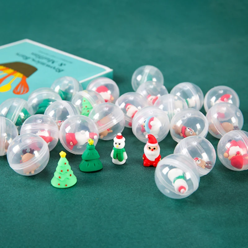 10pcs 32MM Transparent Plastic Surprise Ball Capsules Toy Surprise Box Figure Toys For Vending Machine Eggshell Empty Doll Ball