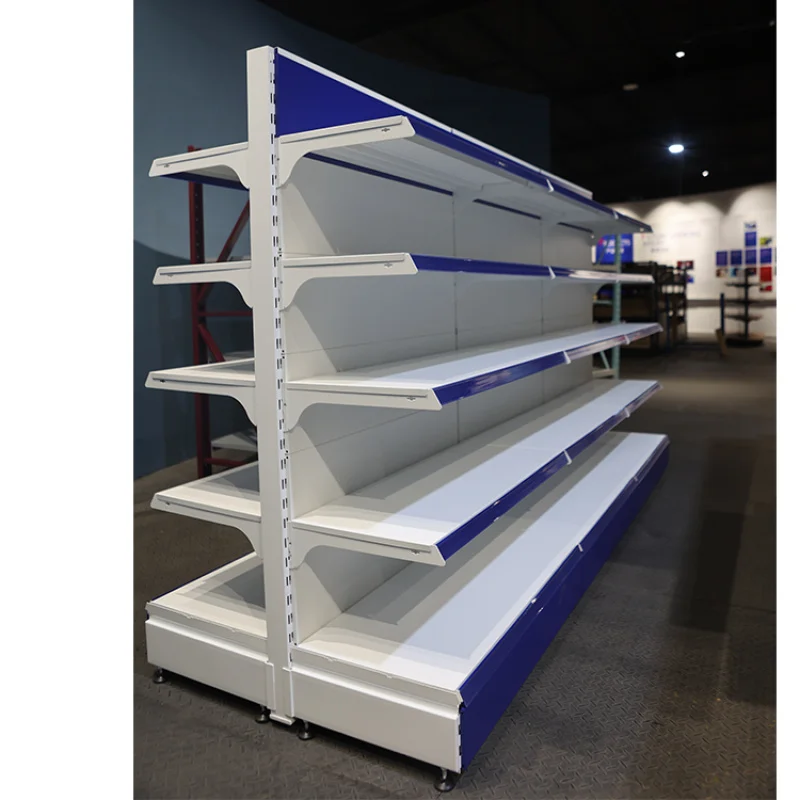 custom.China Suzhou Double Sided Metallic Retail Rack Store Shelf Supermarket Shelves Gondola Wall Metal Shelving Shop