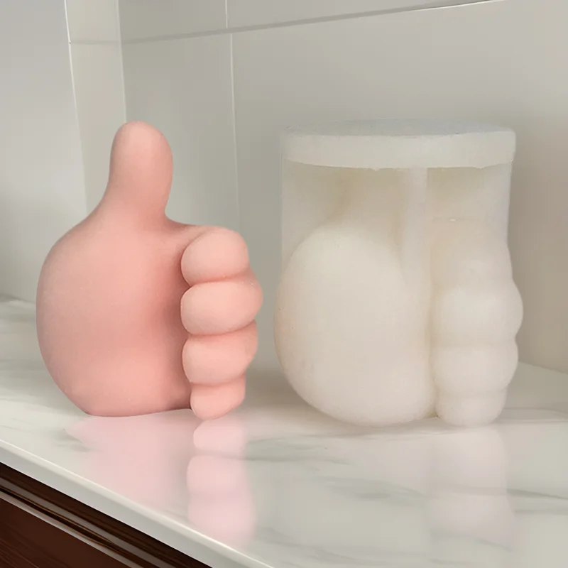 Silicone mold of a thumbs up gesture scented candle, creative resin decoration mold for hand gesture drips and plaster figurines