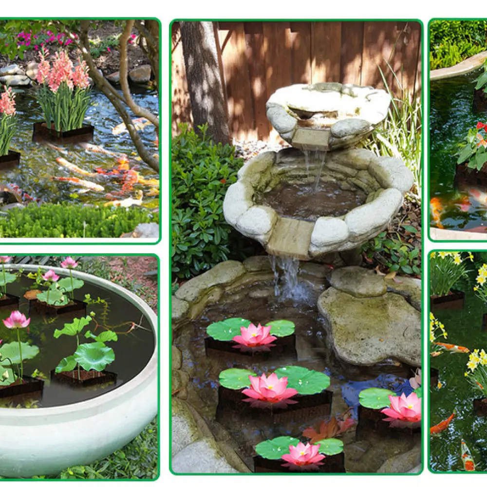 Durable PVC Pond Aquatic Plant Mesh Basket Round Square Net Pot Seedling Container For Water Garden Landscape Supplies