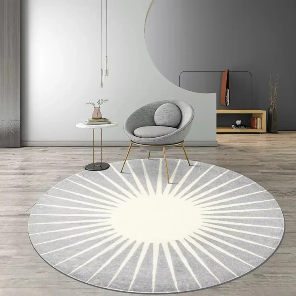 Sunflower Round Rug with Contrasting Colors, Soft Short Pile Anti-Slip Mat for Living Room, Bedroom or Study, Skin-Friendly