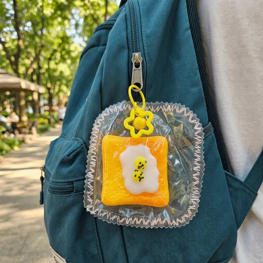Quick Rebound Hamburger Squeeze Keychain Simulated Food Kneading Hand Stitched Pendant Mini Super Soft Slow Rebound Pendant