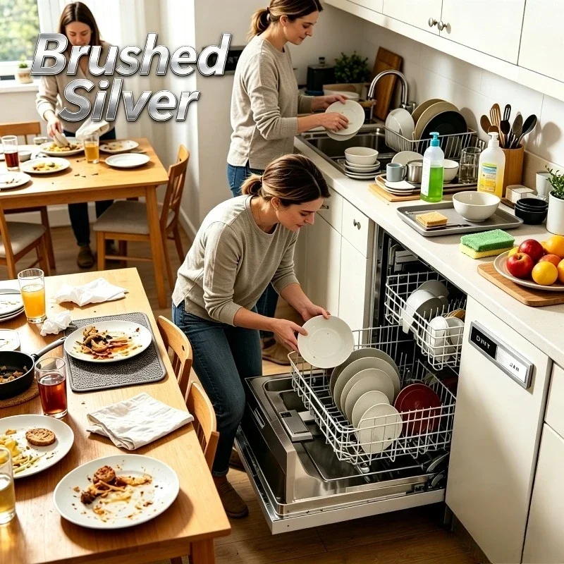 Hot Sell Clean Dirty Dishwasher Magnet Clean/Dirty Sign Stainless Steel Non-Scratch Strong Magnet Extra Adhesive Options Easy t