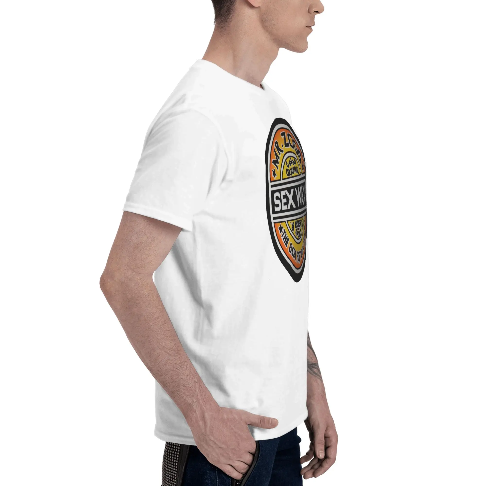 Sex wax sticker orange Smooth Reversible T-shirt Urban Casual Cotton Tee
