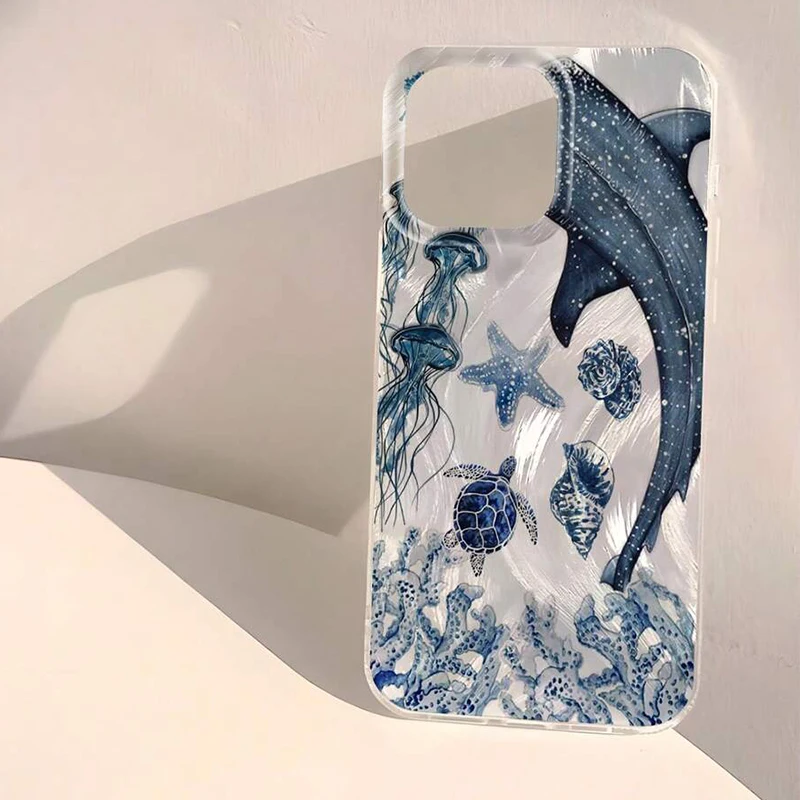 Ocean Shark Whale Design Phone Case For Samsung Galaxy S25 S24 S23 S22 S21 Ultra Plus FE A15 A56 A16 A55 A54 A53 A34 A26 Cover﻿ - náhled 5