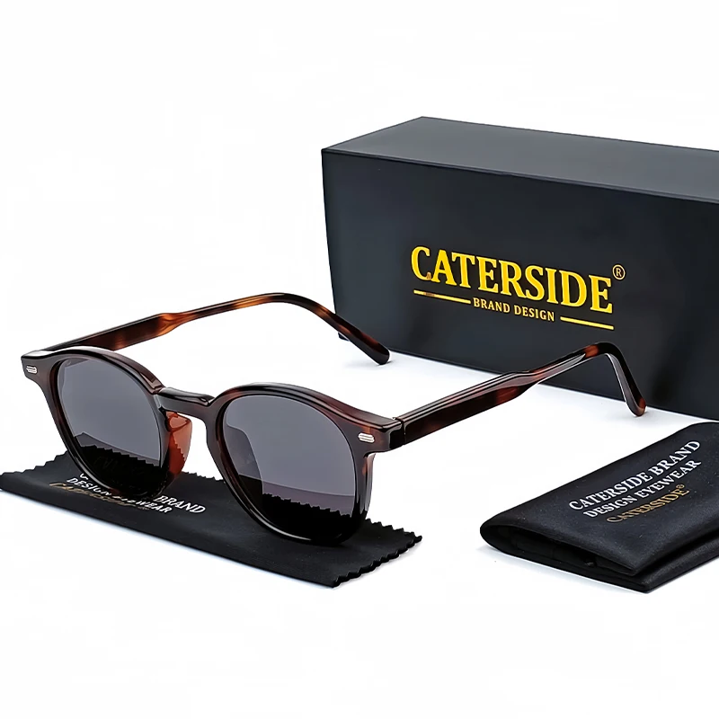Caterside Polarisierte Runde Sonnenbrille für Herren, Punk TR-Rahmen mit Core-Einsatz, Retro-Sonnenbrille für Damen, Set für Autofahren und Angeln, UV400-Schutz – Detail 4