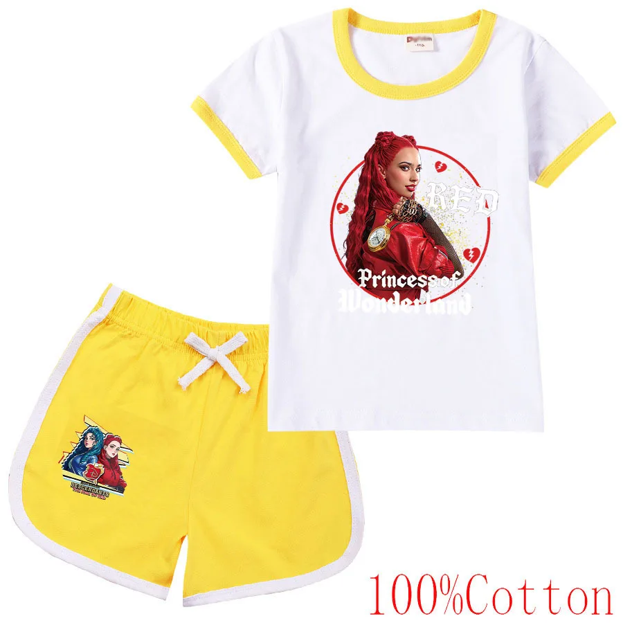 Discents 4 abbigliamento per bambini pigiama estivo cotone manica corta The Rise of Red Costume Girls Sportswear Tshirt e Shorts set