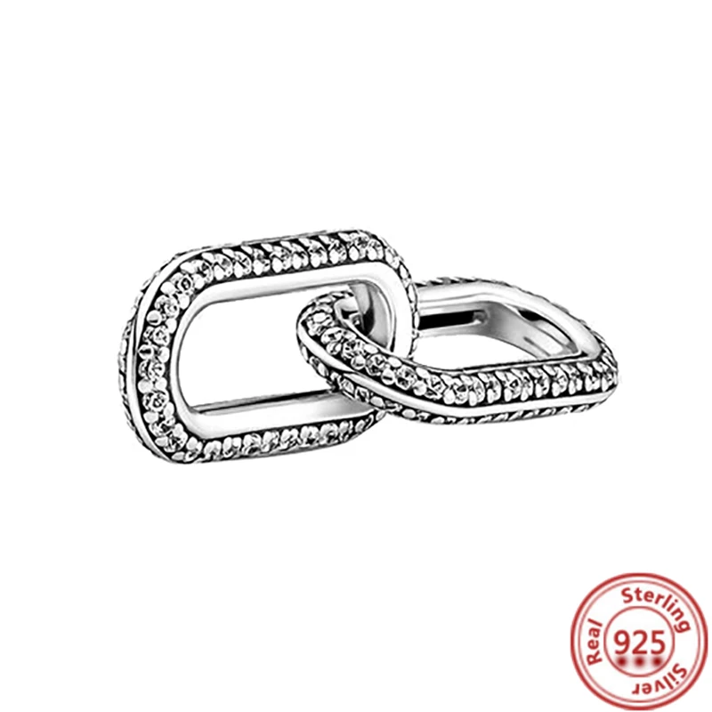 Mini breloque pendante en argent 925 pour femme, pendentif, mot, lien, cercle, cœur, connecteur, convient au bracelet Pandora original, bijoux en perles, collection Me