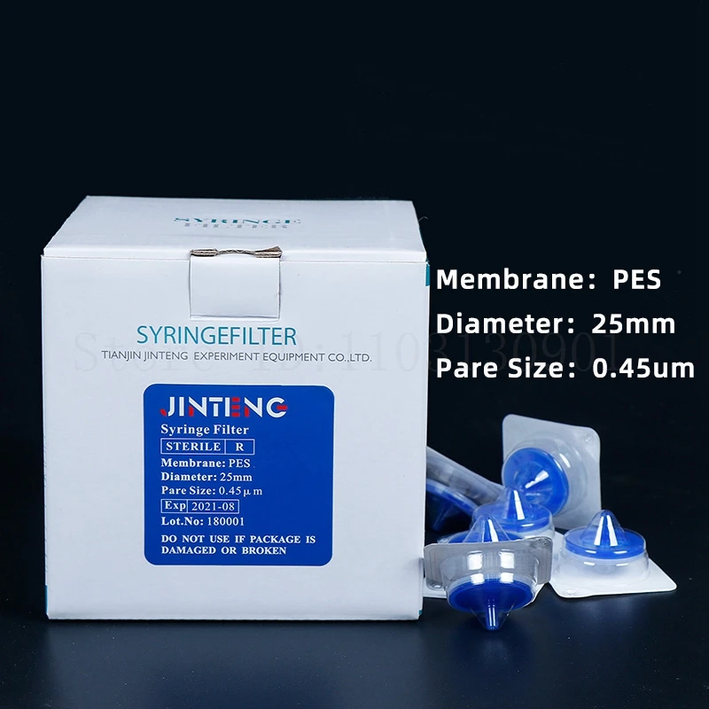 50pcs/lot 0.22/0.45um Sterile Millipore Membrane SyringeDrireven Filter 13mm 25mm 33mm Needle Type Filter Nylon/PES/PTFE